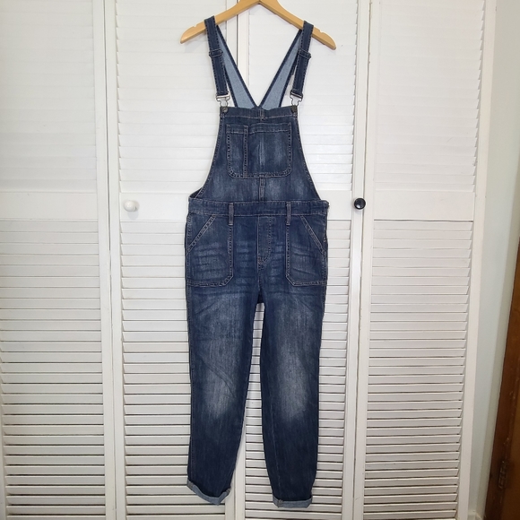 👒 Gap Dark Wash Denim Overalls - Picture 1 of 5